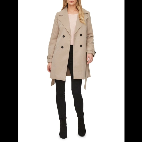 NWT Vero Moda Berta Double-Breasted Trench Coat Jacket XS - Picture 3 of 15